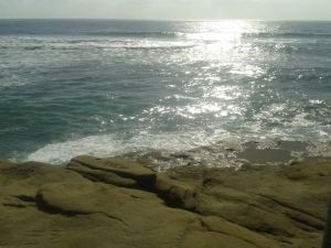 O sol se pondo em Sunset Clifs